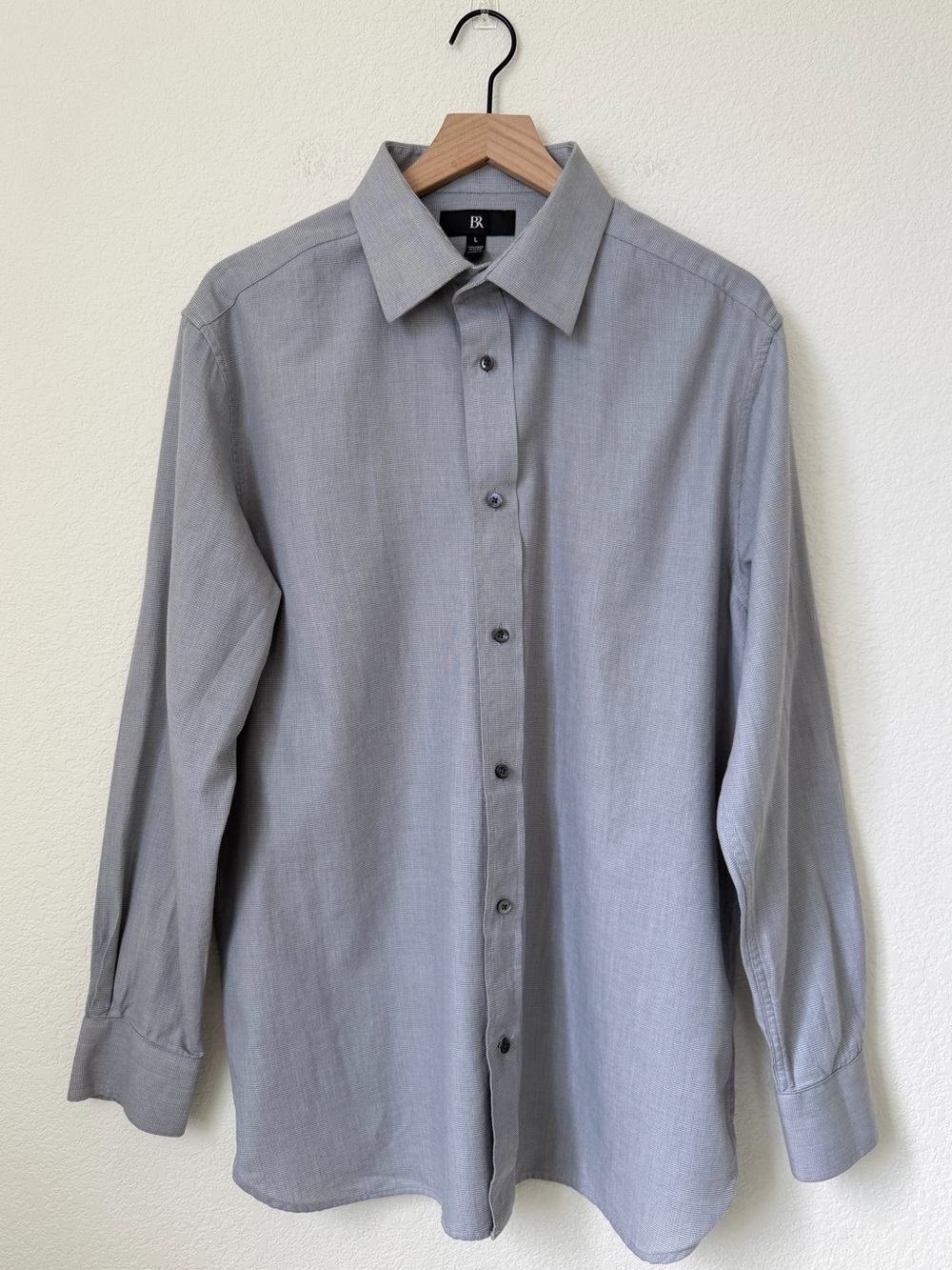 Banana Republic Men's Gray Button Up Long Tailored Slim Fit Sleeve Shirt Size L